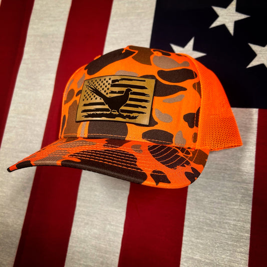 Blaze Orange Pheasant Patch Hat